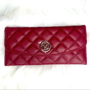 Badgley Mischka Quiltted Faux Leather Red